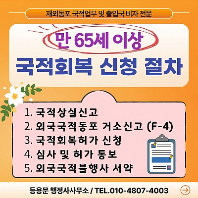 국적회복 신청서류 국적회복 신청서 심사기간 국적회복허가 신청 절차