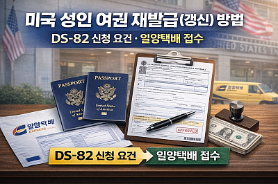 미국 성인 여권 재발급(갱신) 방법:DS-82 신청 요건 · 일양택배 접수