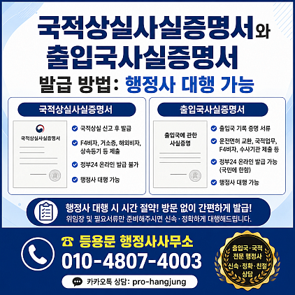 출입국사실증명서, 국적상실증명서발급방법