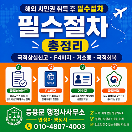 국적상실신고  f4비자