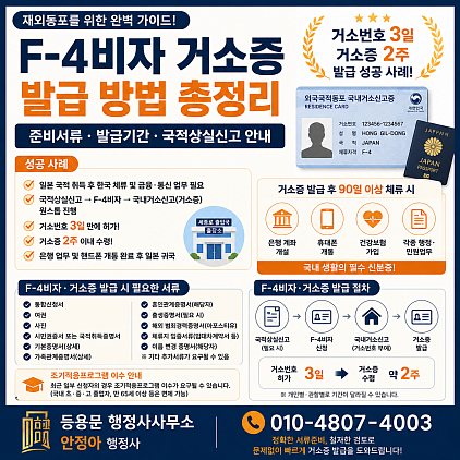#F4비자 #거소증 #국내거소신고
